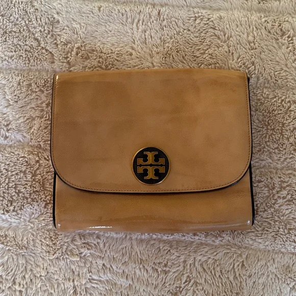 Tory Burch Alastair Pebbled Leather Shoulder Crossbody Bag Tan Convertible Bag - Picture 12 of 16